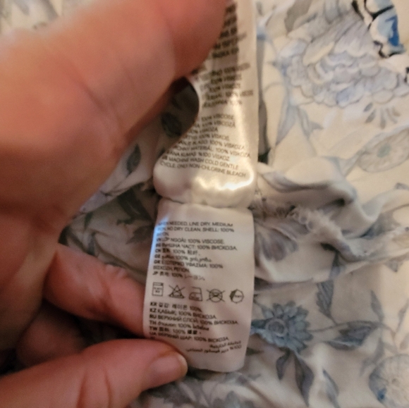 Divided (H&M) Blue Floral Flutter Neckline Mini Dress Size 10 - Picture 9 of 9